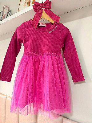 Vestido Infantil Mon Sucré em Ribana e Tule