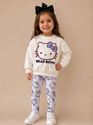 Conjunto Infantil Menina Hello Kitty em Moletom