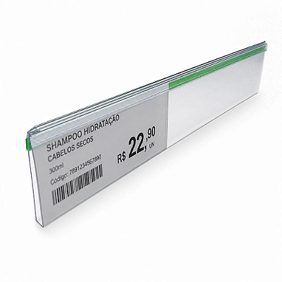 Perfil Plástico Porta Etiqueta para Gôndolas de Preços - Em PVC Cristal