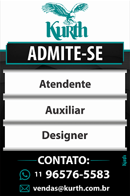 Placa de Admissão em Chapa Plástica (PS) 40x60 cm Personalizada  - com 3 Cargos