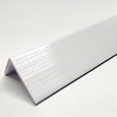Perfil plástico L cantoneira em PVC branco - 13, 16, 19, 21, 22, 25, 35 e 40 mm