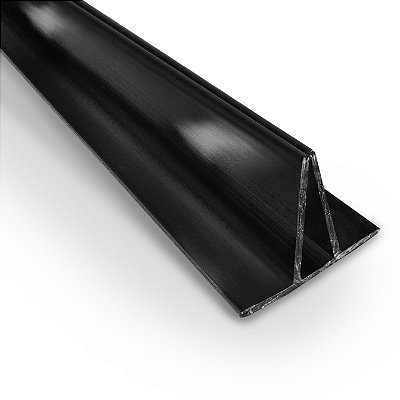 Perfil Plástico Fixa Placa Preto - SEM Fita Dupla Face