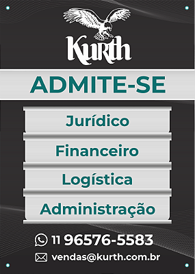 Placa de Vagas Admissional em Chapa Plástica 50x70 cm Personalizada - com 4 Cargos em PS