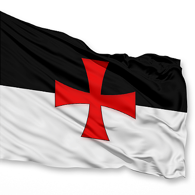 Bandeira dos Templários - Impressão Sublimática em Tecido Poliéster | Linha Cristianismo