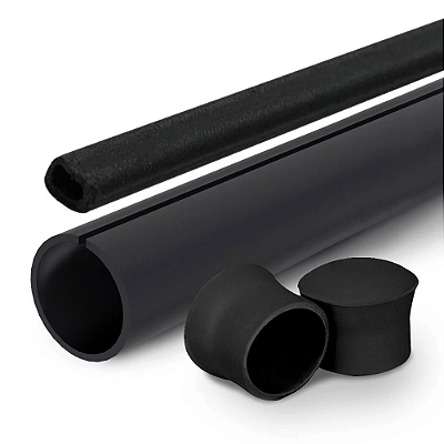 Kit Banner de 60 cm | 50 Barras de Perfil C 5/8", 50 Baguetes e 100 Ponteiras - Preto & Branco
