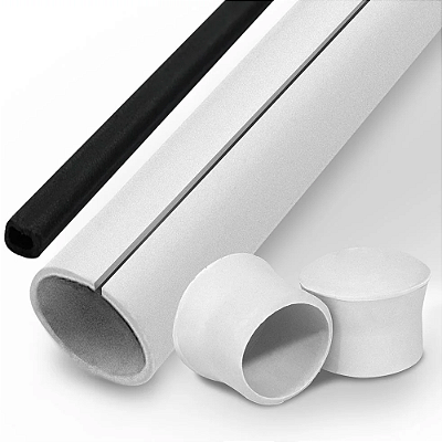 Kit Banner de 70 cm | 50 Barras de Perfil C 5/8", 50 Baguetes e 100 Ponteiras - Preto & Branco