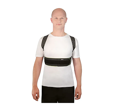 Corretor Postural com Ajuste Triplo Mercur Preto P