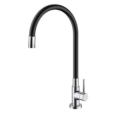 Torneira Para Cozinha Docol Spice Preta 902157 De Mesa Cromada