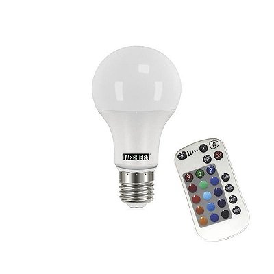 Lâmpada Led Taschibra TKL RGB Colorida 9W Bivolt E27 Com Controle