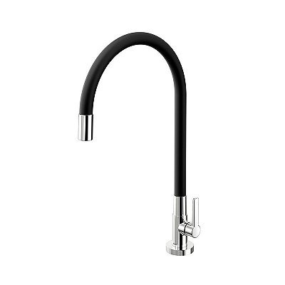Torneira Para Cozinha Docol GaliFlex Preta 966957 De Mesa Cromada