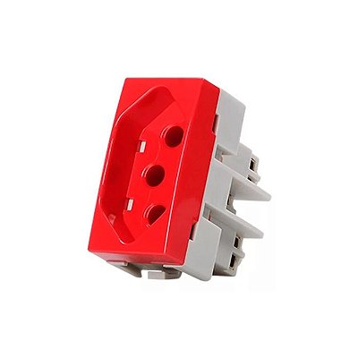 Módulo Tomada 2P+T 20A Sleek Vermelho MarGirius