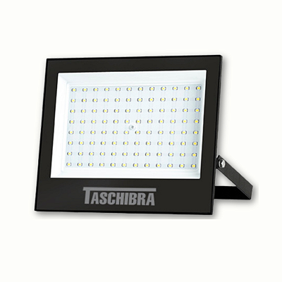Refletor Led 100W Taschibra TR Slim Carcaça Preto Bivolt