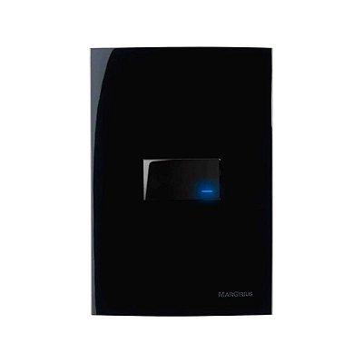 Interruptor Simples Com Luz Sleek Ebony 10A 250V Com Placa 4x2'' Margirius