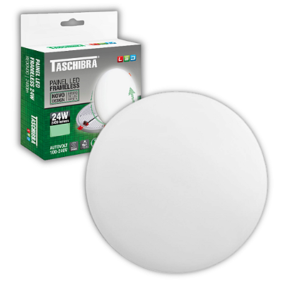 Painel de Led 24w Frameless Redondo Embutir ou Sobrepor Borda Infinita Bivolt Taschibra