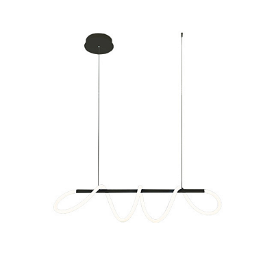 Lustre Pendente Led Zurique 40W Preto 3000K Taschibra