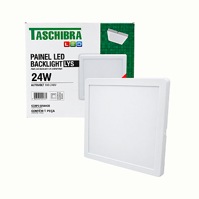 Painel de Led Quadrado 24W Lys Sobrepor Branco Bivolt Taschibra