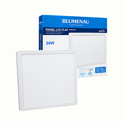 Painel de Led Quadrado 24W Play Sobrepor Branco Bivolt Blumenau