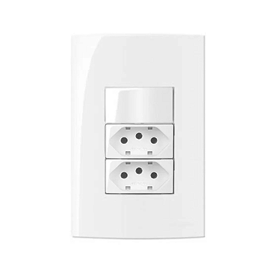 Conjunto 1 Interruptor Simples + 2 Tomadas 20A 4x2'' Sleek Margirius