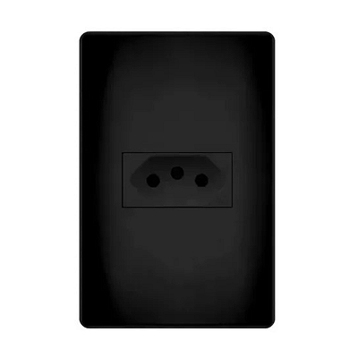 Conjunto Tomada 20A 2P+T Ebony Preto Fosco 4x2 Margirius