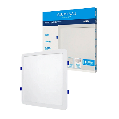 Painel Led Quadrado 24W Play Embutir Branco Bivolt Blumenau