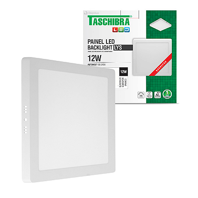 Painel Led Sobrepor 12W Quadrado Branco Lys 16x16cm Bivolt Taschibra