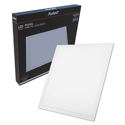 Painel de Led 30W 40x40cm Quadrado Embutir Slim Bivolt Avant