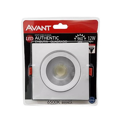 Spot Led 12w Embutir Authentic Quadrado Par 30 Bivolt Avant