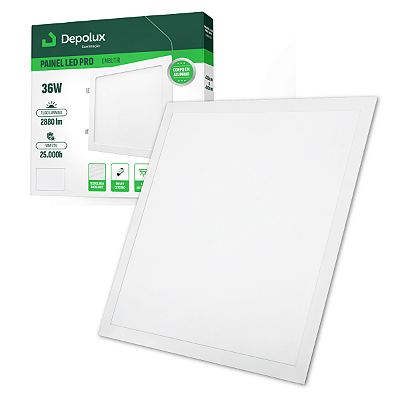 Painel de Led Embutir 36W 40x40cm Quadrado Alumínio Branco Bivolt Depolux