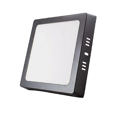 Painel Led Quadrado 12W Sobrepor Preto Bivolt Blumenau Iluminação