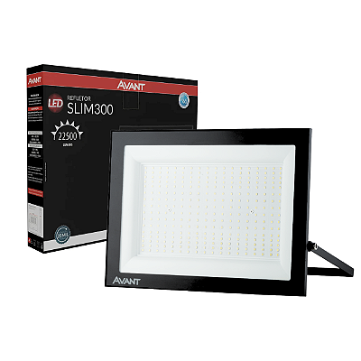 Refletor Led 300w Holofote Externo Ip66 Slim Luz Fria 6500k Avant