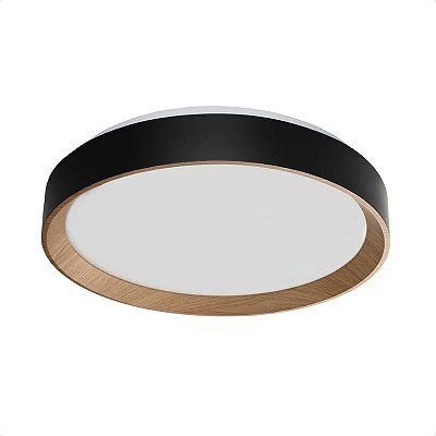 Plafon LED Arbos Redondo 30W Bivolt Cor Luz Ajustável Preto Blumenau