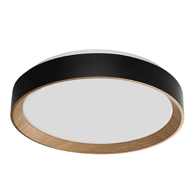 Plafon LED Arbos Redondo 48W Bivolt Cor Luz Ajustável Preto Blumenau