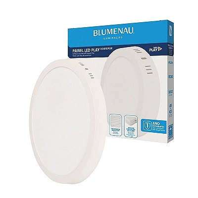 Painel Led Sobrepor 24W Redondo Play Branco Bivolt Blumenau Iluminação