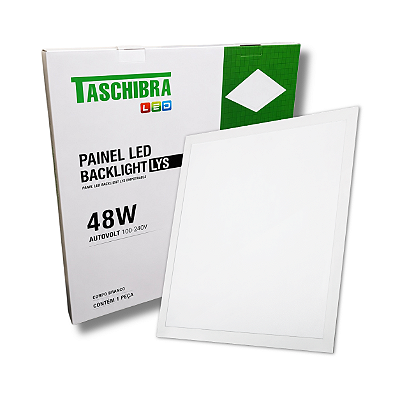 Painel de Led 48W 62x62cm Quadrado Embutir Modular Branco Bivolt Taschibra