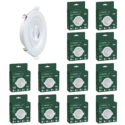 Kit 15 Spot de Led 7w Embutir Redondo 11x11cm Fit Par20 Bivolt Depolux