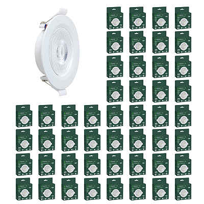 Kit 60 Spot de Led 7w Embutir Redondo 11x11cm Fit Par20 Bivolt Depolux