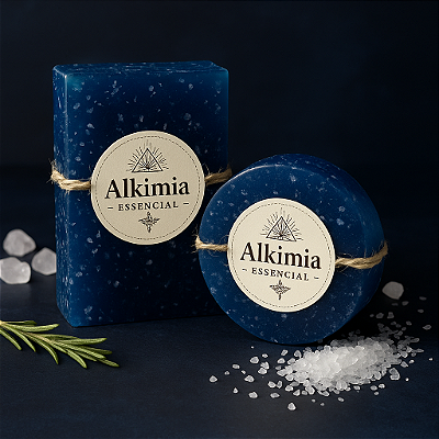 Sabonete Energético Anil & Sal Grosso Pure Defense – Ativado com Radiestesia e Reiki para Limpeza Energética e Proteção Espiritual