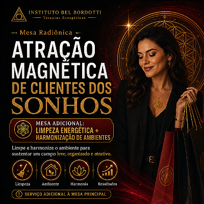 Mesa Radiônica Atração Magnética de Clientes dos Sonhos Versão 2.0 + Proteção + Ambientes