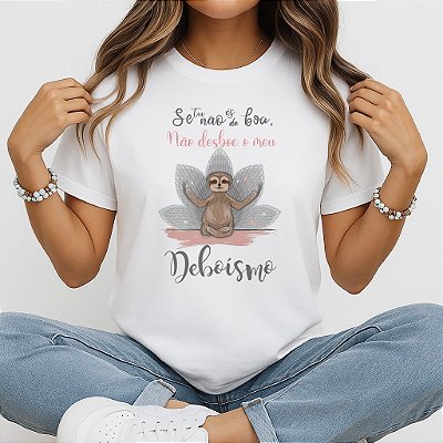 Camiseta Baby Look Feminina Deboísmo Preguiça Yoga Meditação