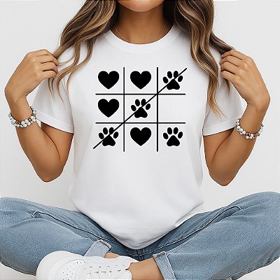 Camiseta Baby Look Feminina Jogo da Velha Patinhas