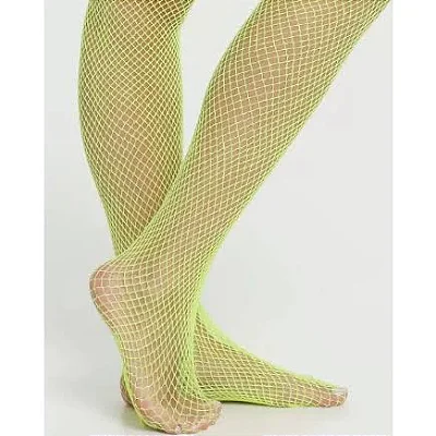 Meia calça arrastão - Amarelo Neon