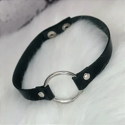 Choker com argola média - Preta