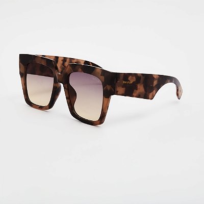 ÓCULOS DE SOL TRITON EYEWEAR QUADRADO ACETATO TARTARUGA