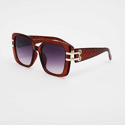 ÓCULOS DE SOL TRITON EYEWEAR QUADRADO ACETATO MARROM