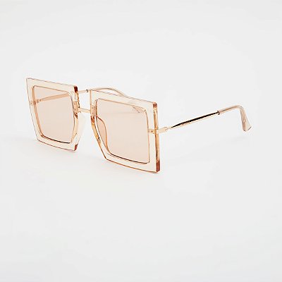 ÓCULOS DE SOL TRITON EYEWEAR QUADRADO ACETATO NUDE