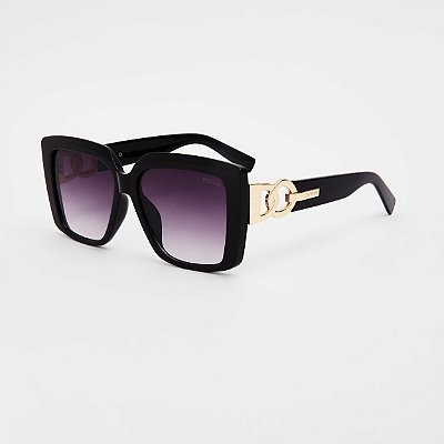 ÓCULOS DE SOL TRITON EYEWEAR QUADRADO ACETATO PRETO