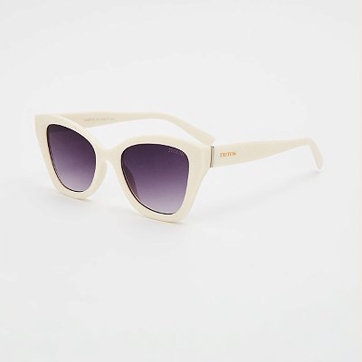 ÓCULOS DE SOL TRITON EYEWEAR GATINHO ACETATO OFF WHITE