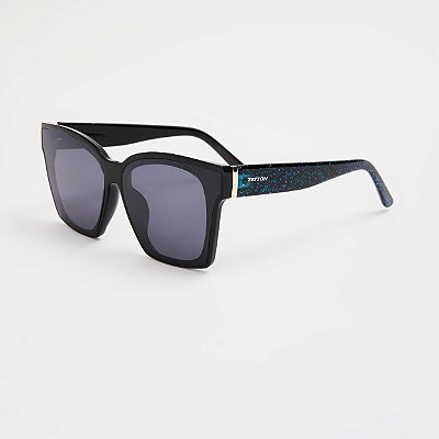 ÓCULOS DE SOL TRITON EYEWEAR QUADRADO ACETATO PRETO