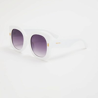 ÓCULOS DE SOL TRITON EYEWEAR QUADRADO ACETATO BRANCO