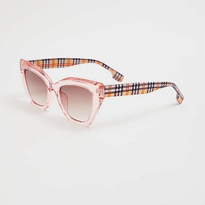 ÓCULOS DE SOL TRITON EYEWEAR GATINHO ACETATO ROSA TRANSPARENTE